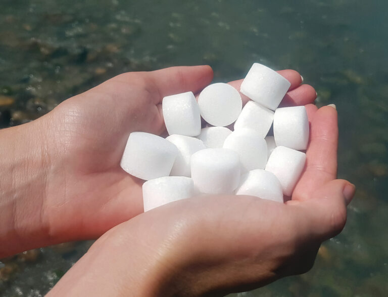Salt pellets for the water softener.